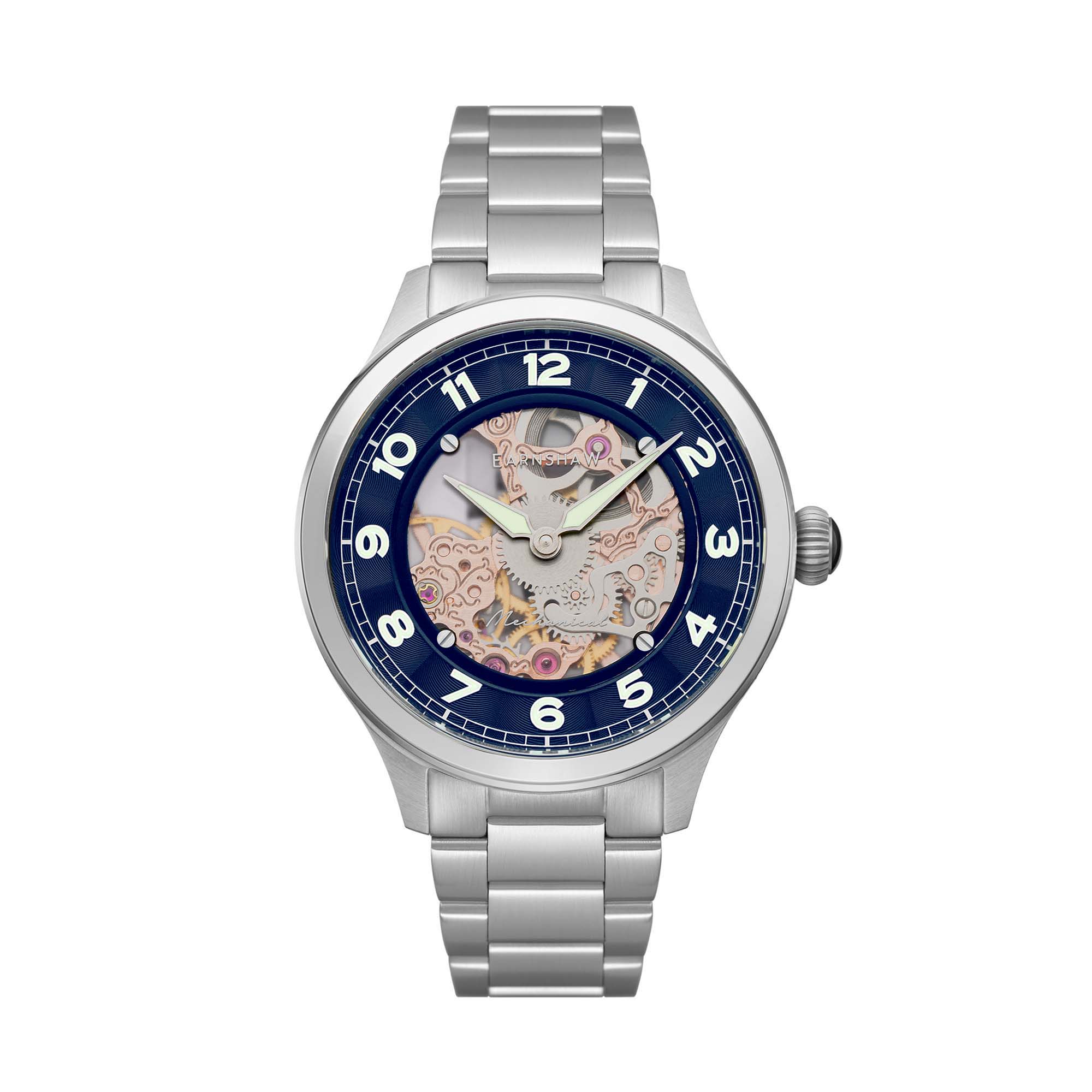 Thomas Earnshaw Thomas Earnshaw Baron Men's Mechanical Skeleton Granite Watch ES-8189-22
