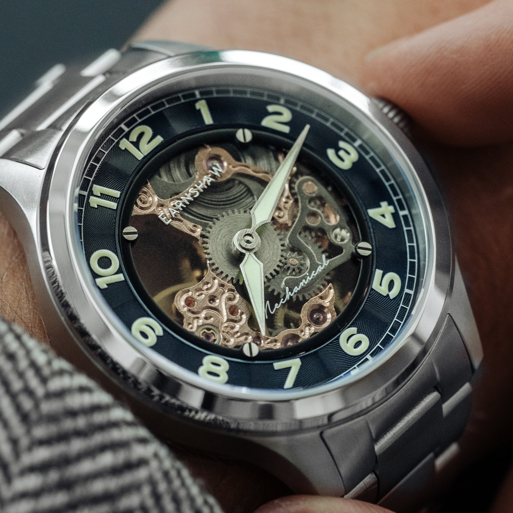 Thomas Earnshaw Thomas Earnshaw Baron Men's Mechanical Skeleton Granite Watch ES-8189-22