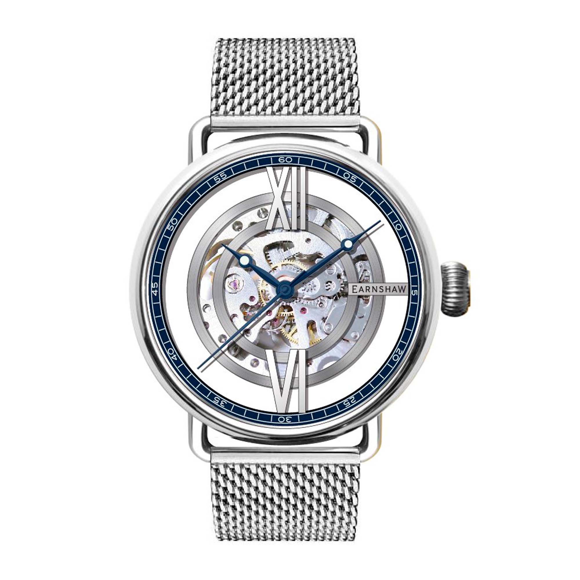 Thomas Earnshaw Thomas Earnshaw Investigator Floating Men's Automatic Skeleton Blue Steel Watch ES-8195-22