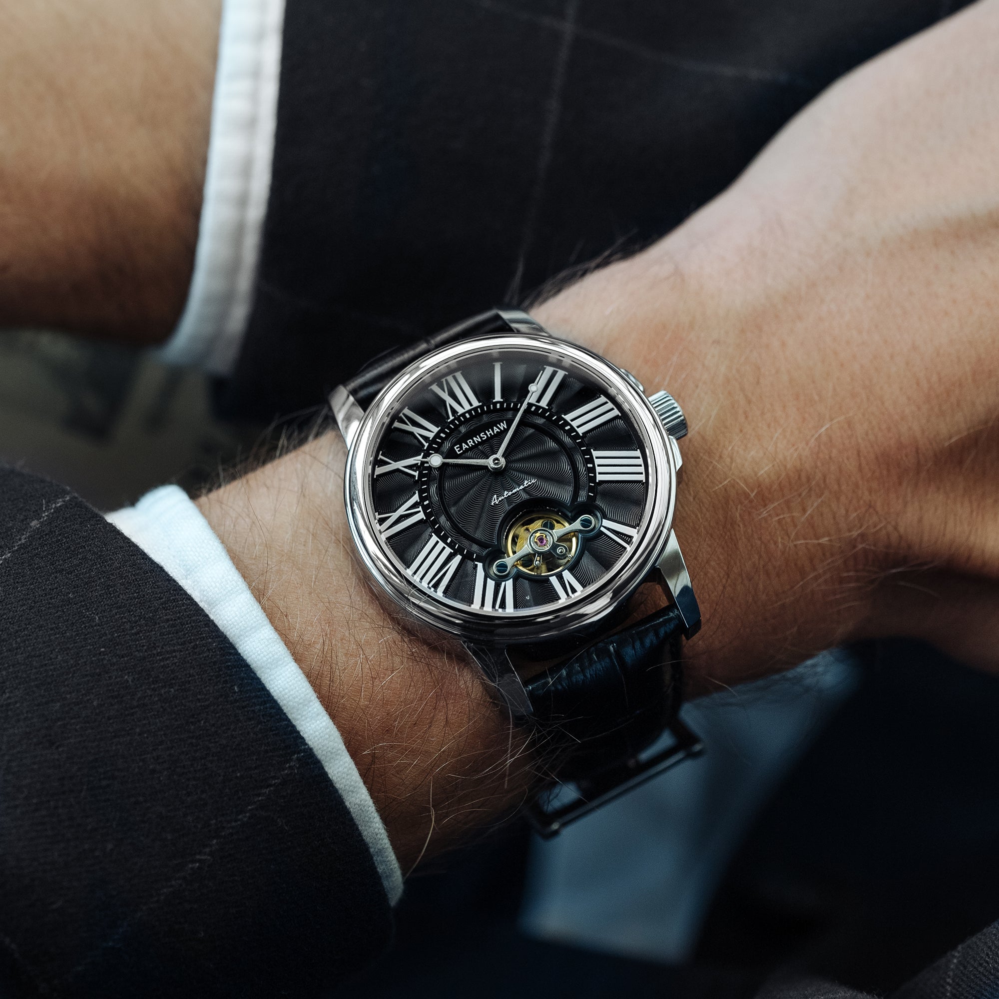 THOMAS EARNSHAW Thomas Earnshaw Marylebone Open Heart Men's Mechanical Automatic Velvet Black Watch ES-8196-02