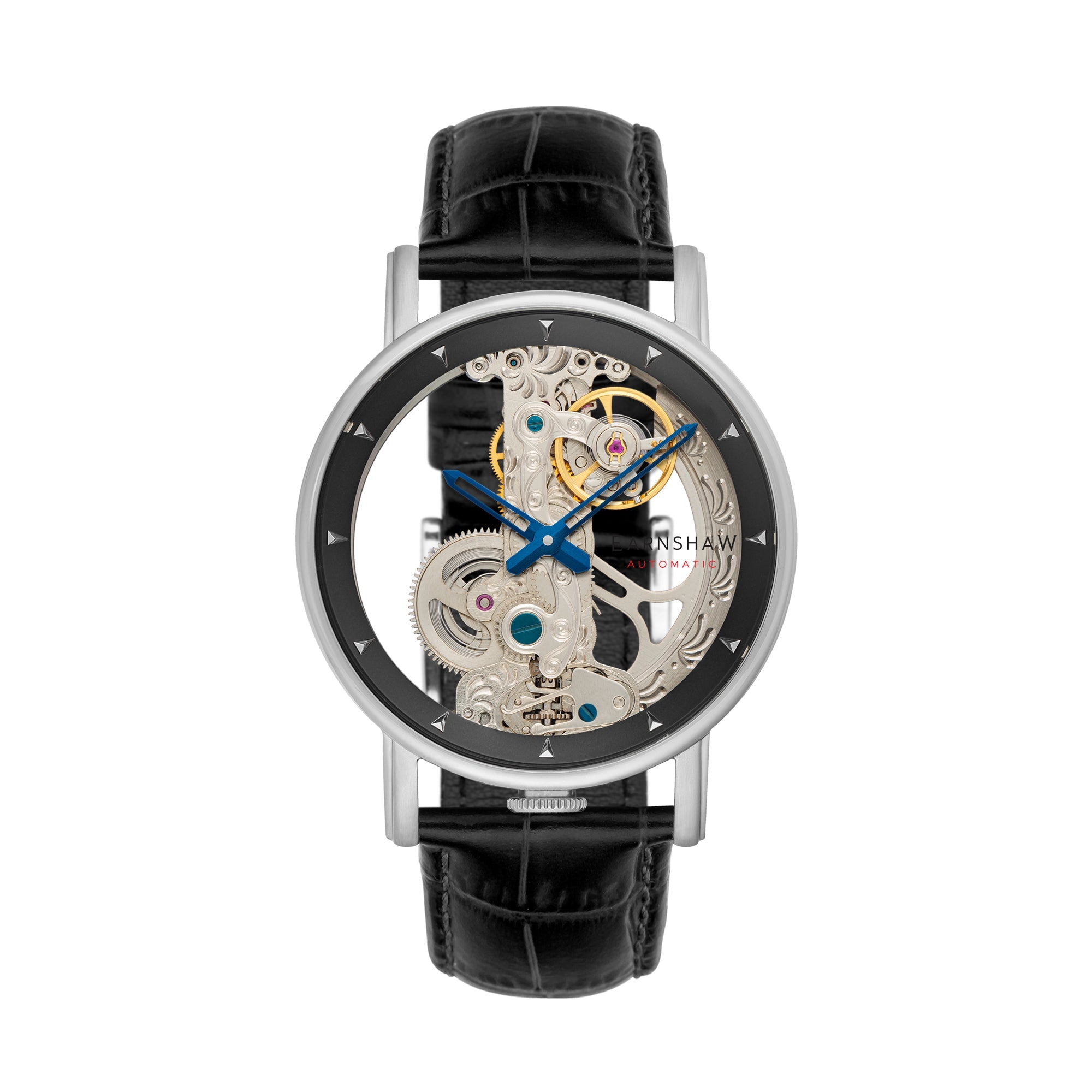 Thomas earnshaw black mechanical skeleton watch deals