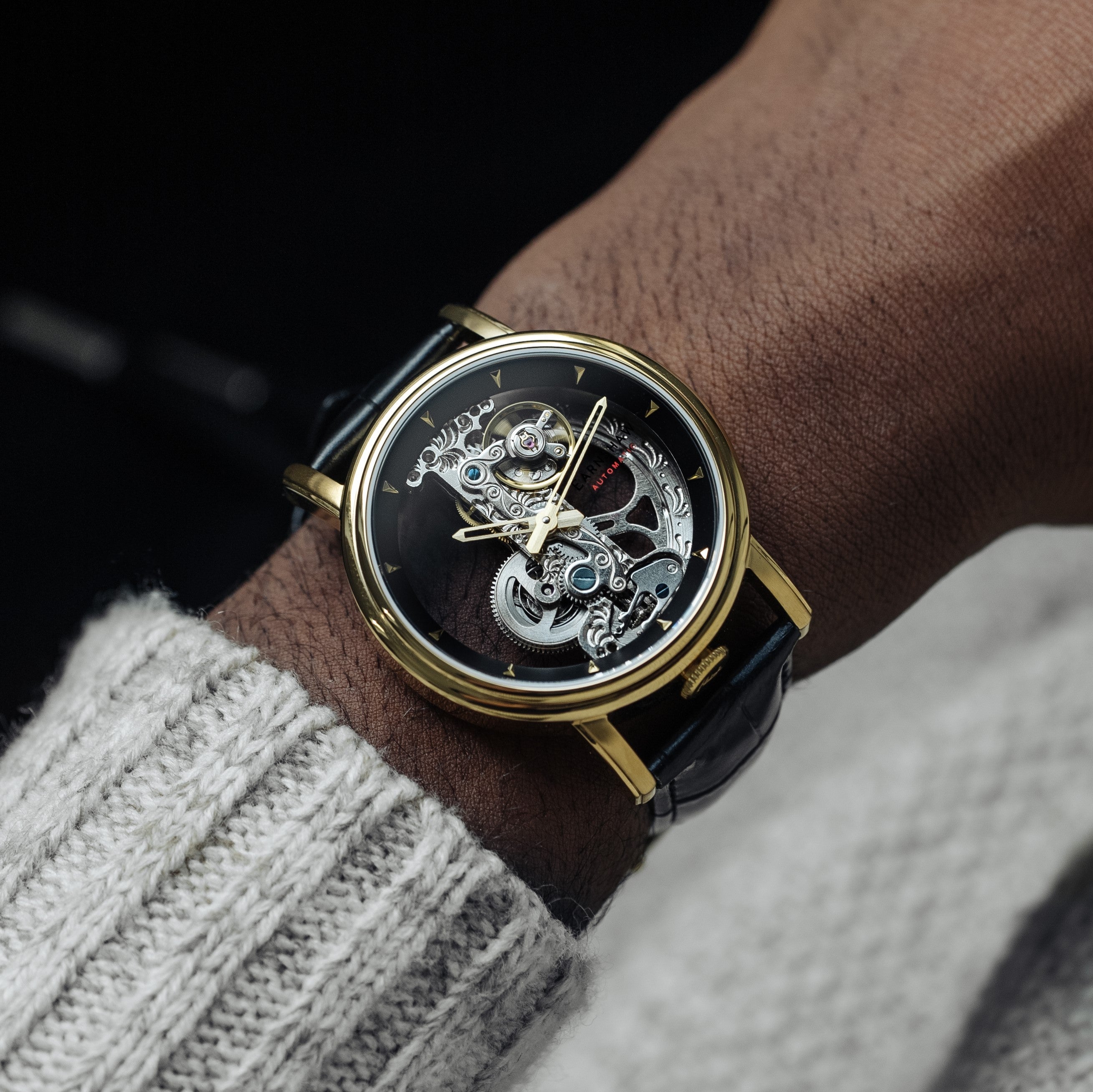 THOMAS EARNSHAW Thomas Earnshaw Fowler Bridge Men's Skeleton Gold Watch ES-8225-04