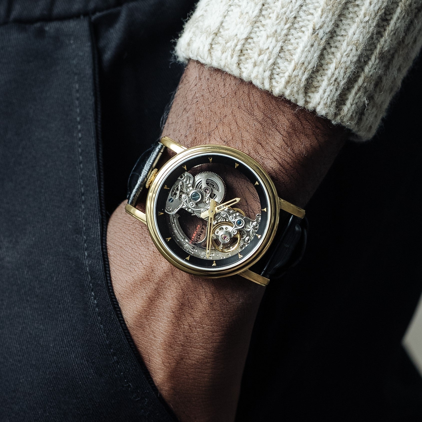 THOMAS EARNSHAW Thomas Earnshaw Fowler Bridge Men's Skeleton Gold Watch ES-8225-04