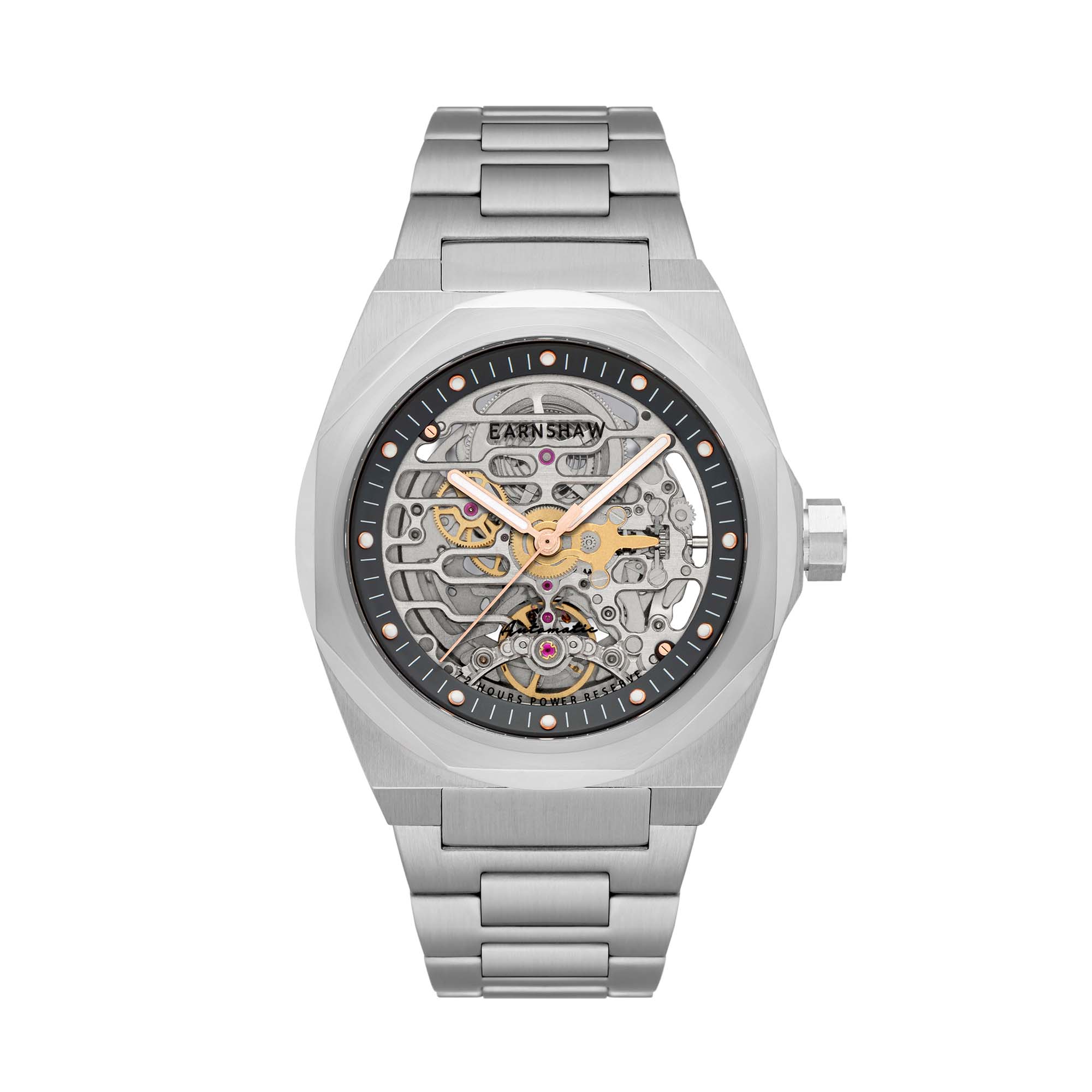 Thomas Earnshaw Thomas Earnshaw Discovery Clark High Beat 72 Power Reserve Men's Automatic Skeleton Open Grey Watch ES-8228-11