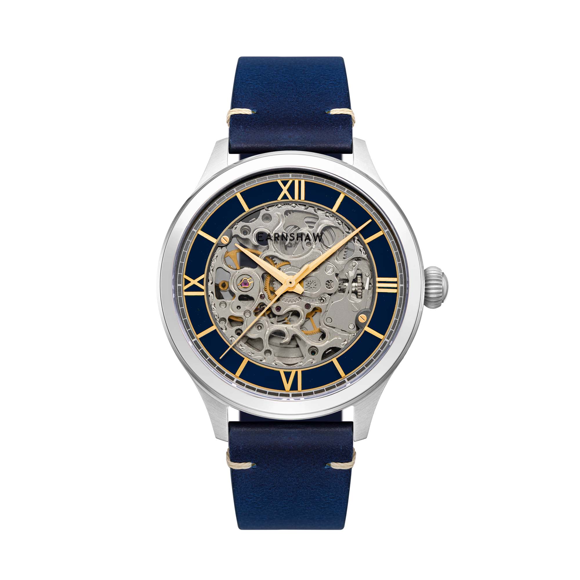 Thomas Earnshaw Thomas Earnshaw Baron Men's Automatic Mechanical Skeleton Marseille Blue Watch ES-8230-02