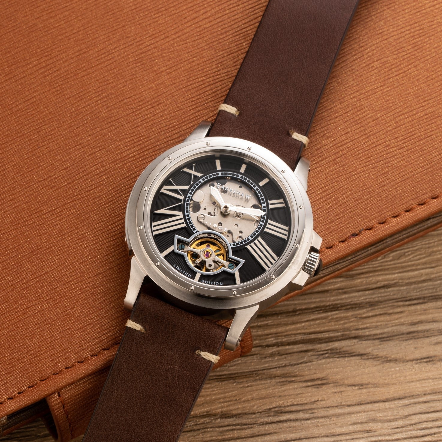 THOMAS EARNSHAW Thomas Earnshaw Bertha Limited Edition Open Heart Men's Automatic Jet Black Watch ES-8244-01