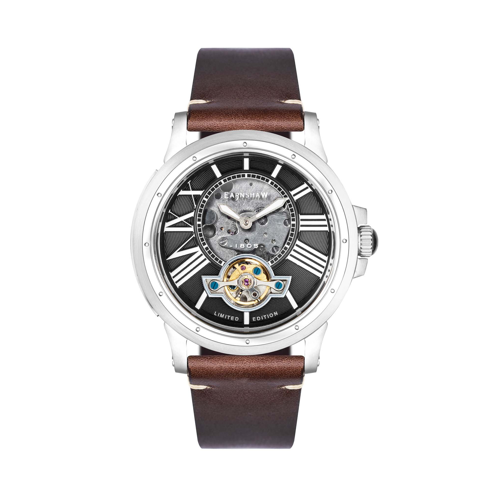 THOMAS EARNSHAW Thomas Earnshaw Bertha Limited Edition Open Heart Men's Automatic Jet Black Watch ES-8244-01