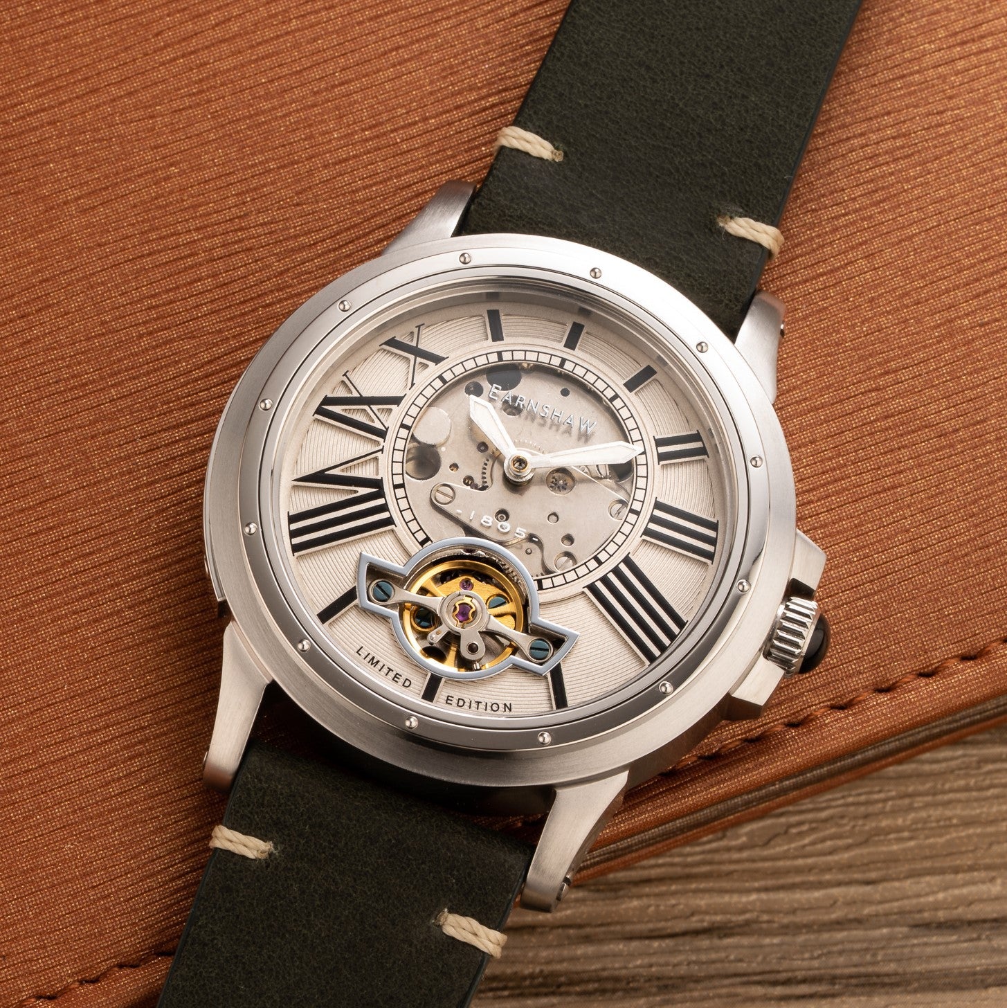 THOMAS EARNSHAW Thomas Earnshaw Bertha Limited Edition Open Heart Men's Automatic Cream Watch ES-8244-02