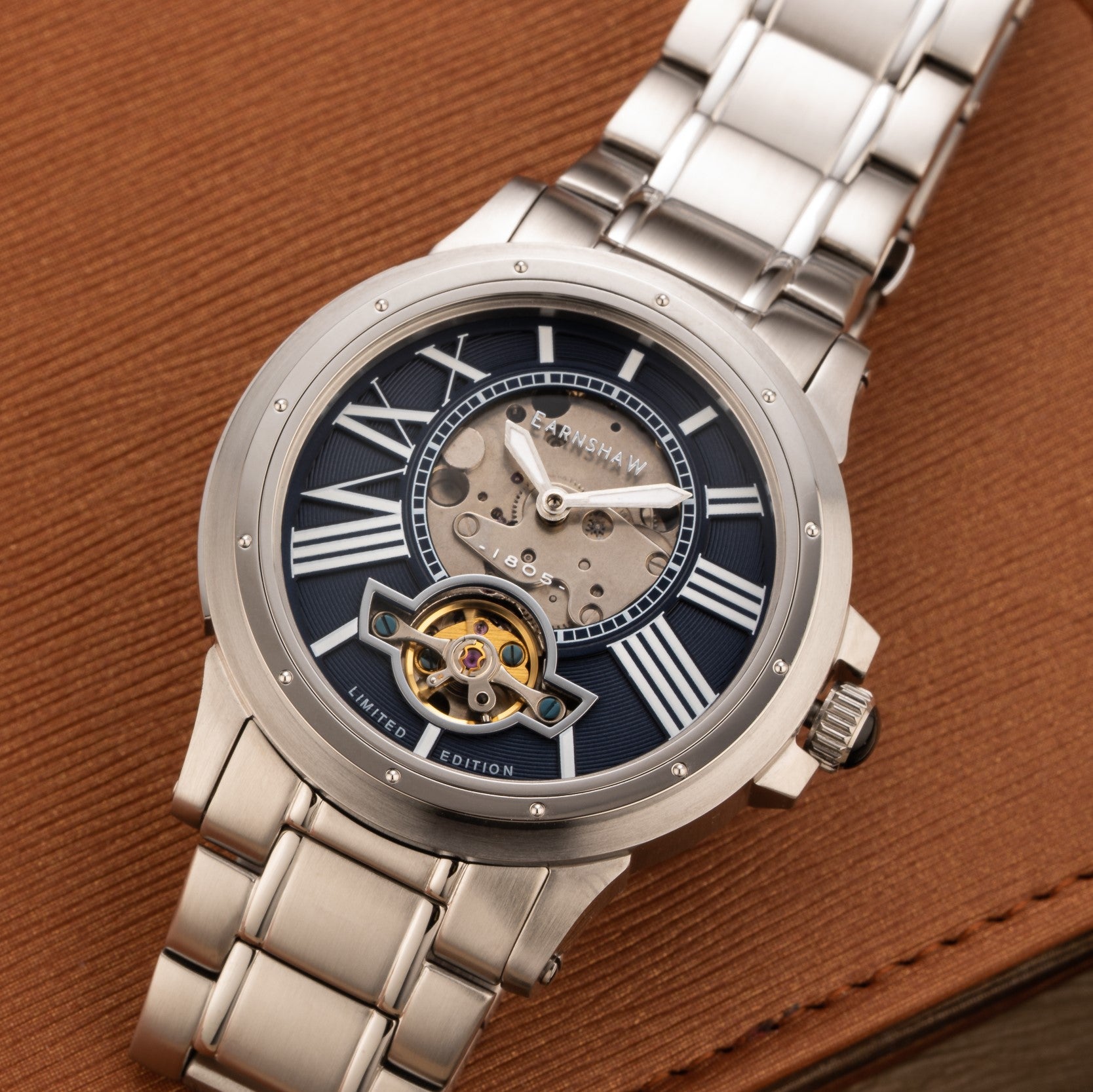 Thomas Earnshaw Thomas Earnshaw Bertha Limited Edition Open Heart Men's Automatic Naval Blue Watch ES-8244-22