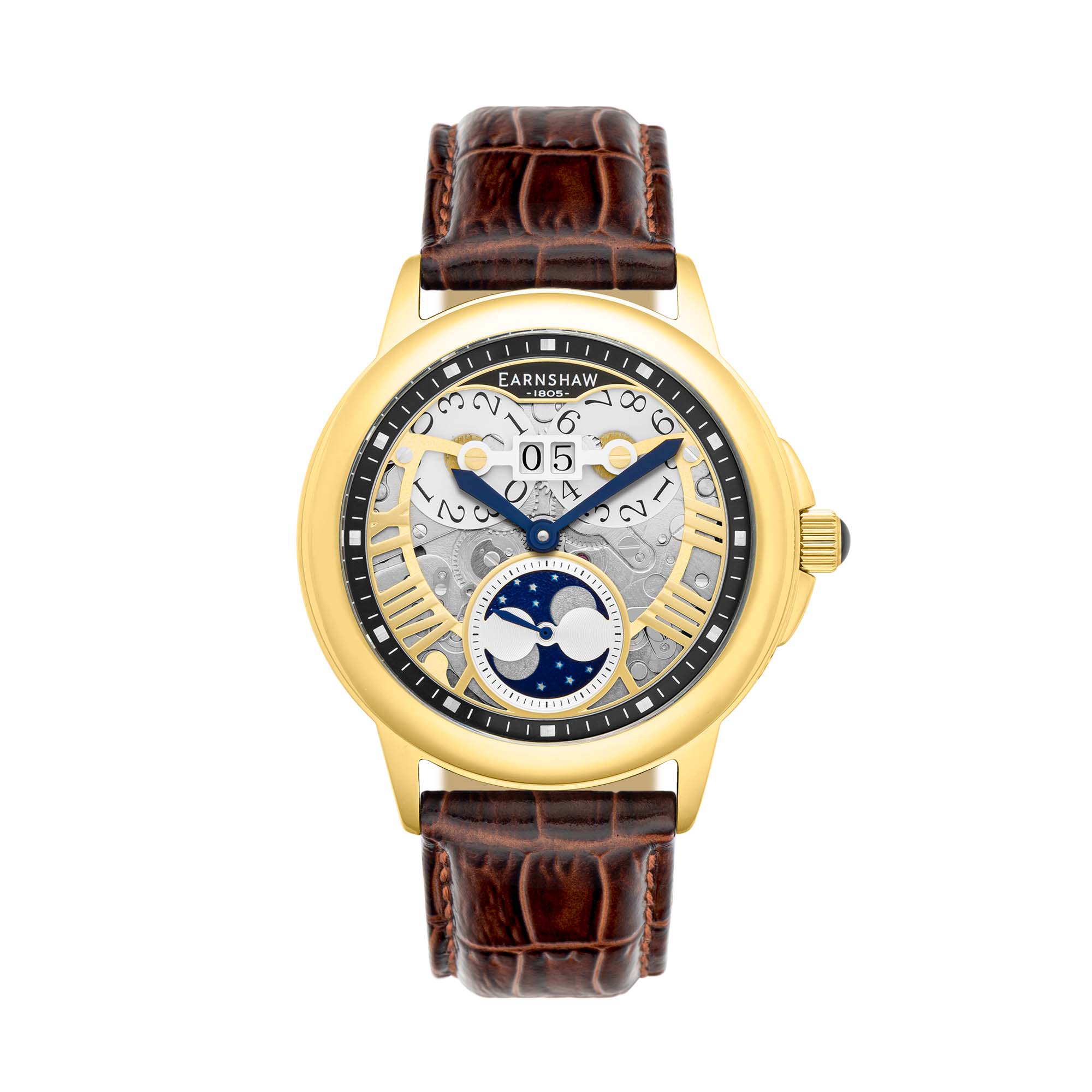 Thomas Earnshaw Thomas Earnshaw Alf Waterhouse Men's Moon Phase Automatic Yellow Gold Watch ES-8245-04