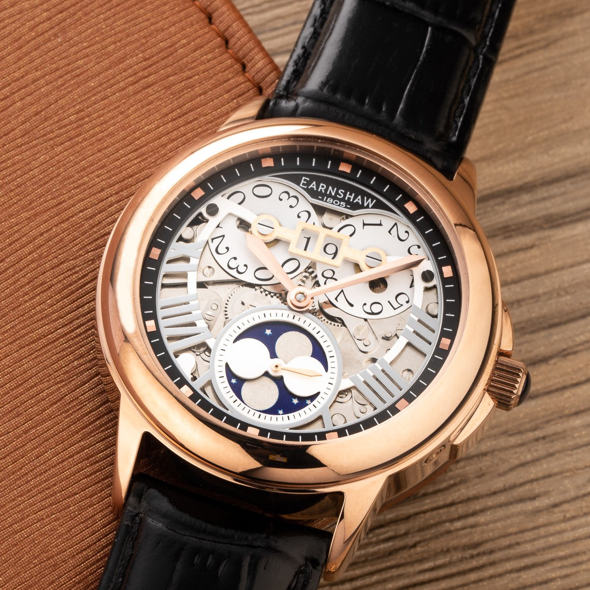 THOMAS EARNSHAW Thomas Earnshaw Alf Waterhouse Men's Moon Phase Automatic Rose Gold Watch ES-8245-05