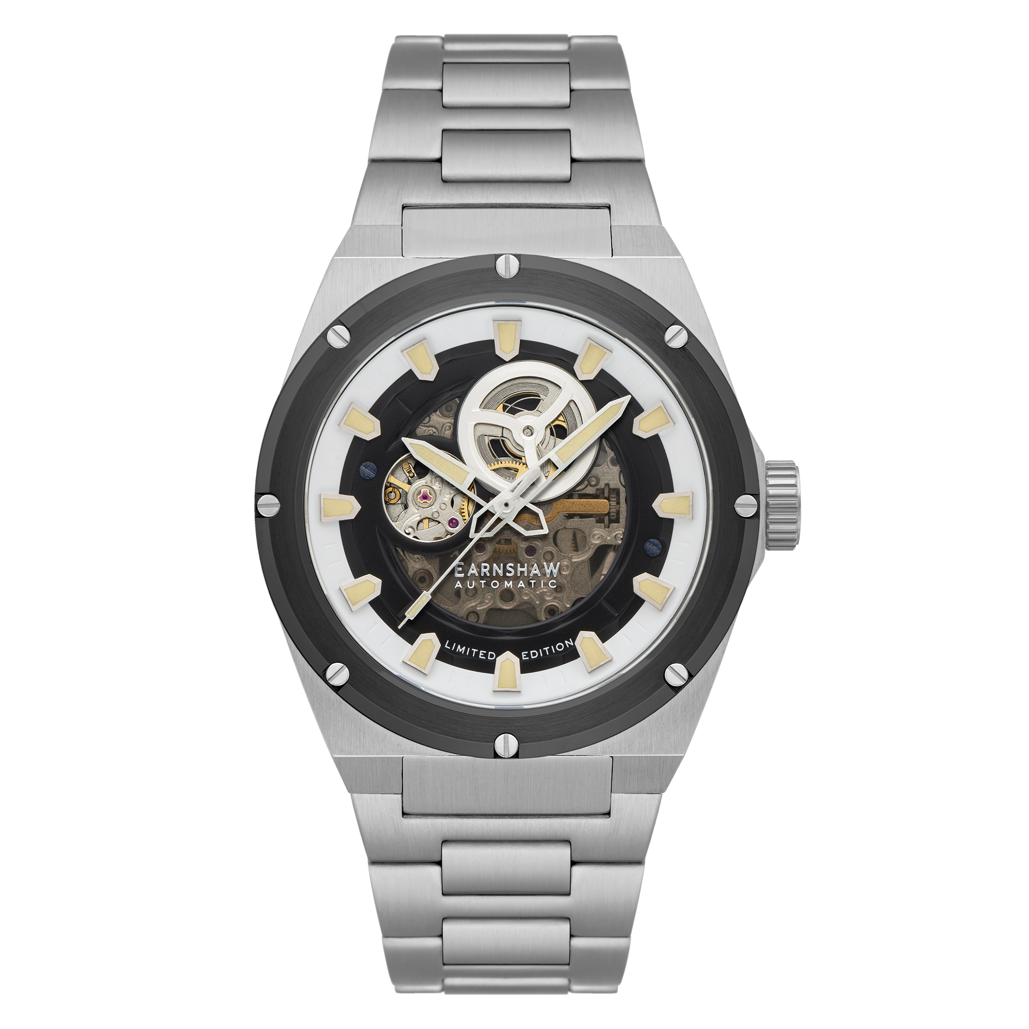 Thomas Earnshaw Thomas Earnshaw Silver White Armstrong Open Heart Automatic Men's Watch ES-8252-11