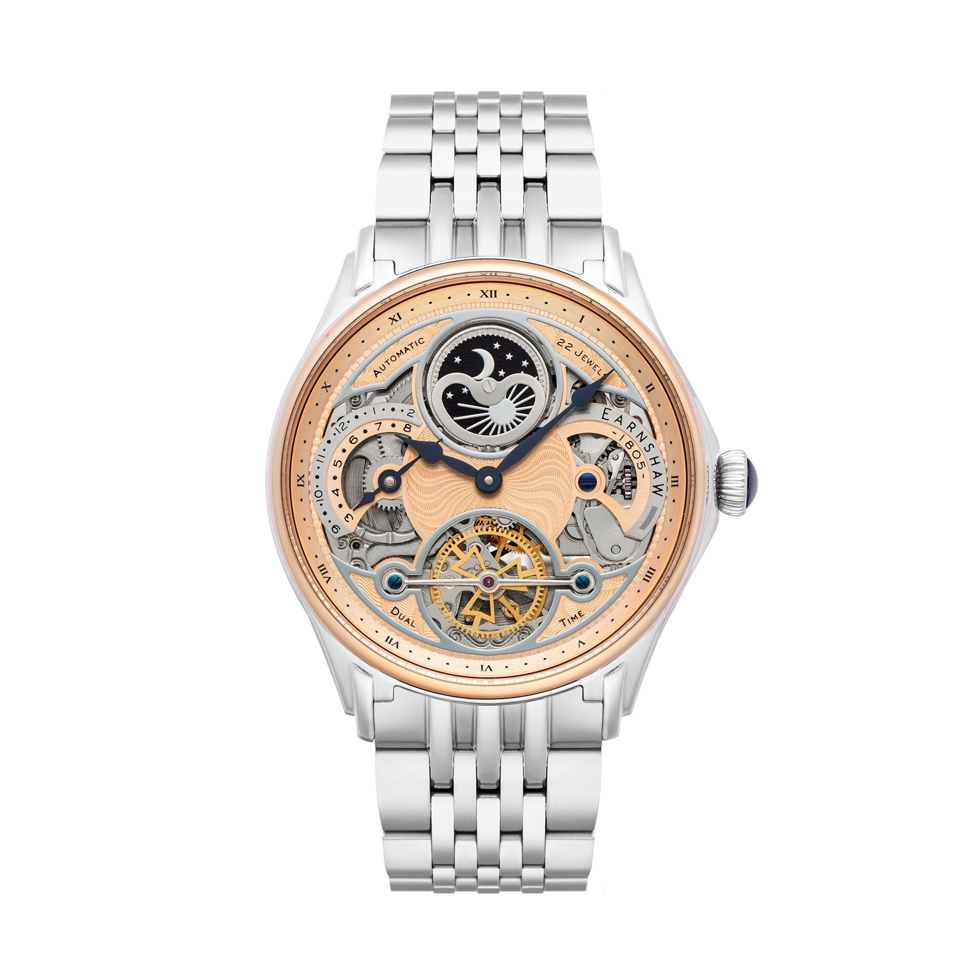 Thomas Earnshaw Thomas Earnshaw Nasmyth Sun Moon Dual Time Men's Automatic Rose Gold Watch ES-8259-55