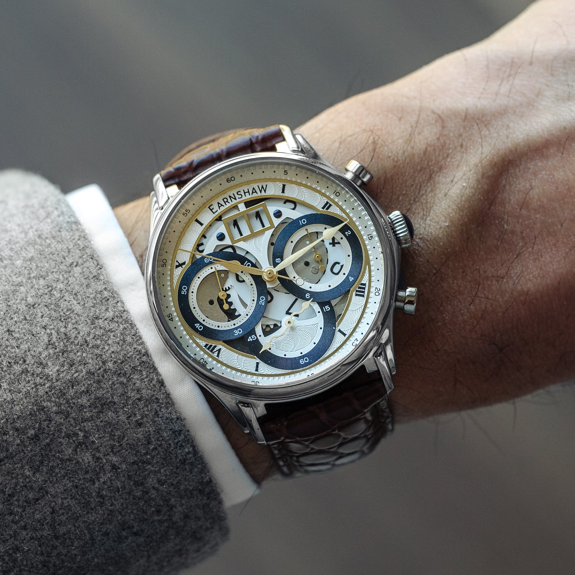 Thomas Earnshaw Thomas Earnshaw Nasmyth Chronograph Men's Japanese Quartz Parchment Watch ES-8260-01