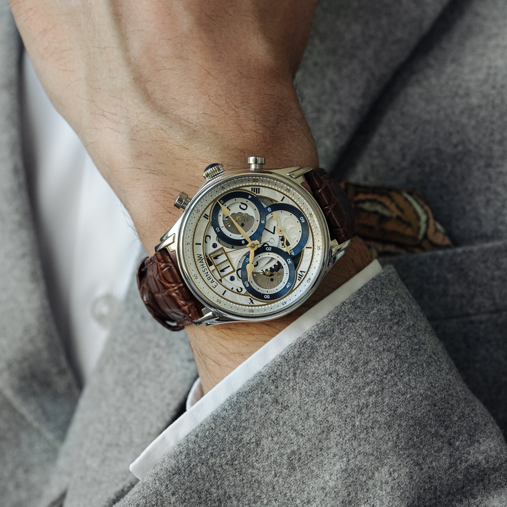 Thomas Earnshaw Thomas Earnshaw Nasmyth Chronograph Men's Japanese Quartz Parchment Watch ES-8260-01