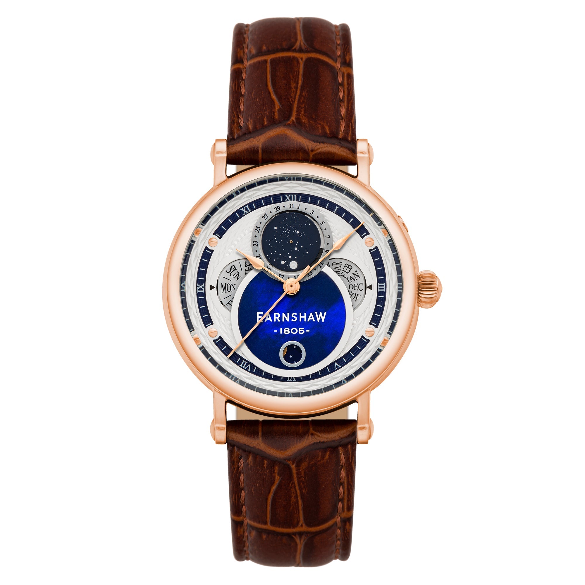 THOMAS EARNSHAW Thomas Earnshaw Messier Moonphase Calendar Men's Japanese Quartz Rose Gold Watch ES-8265-05