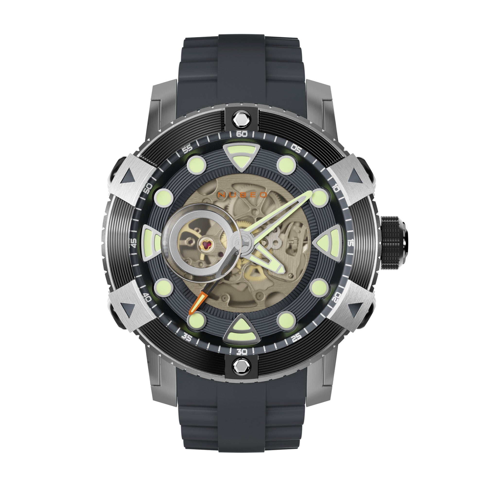 NUBEO Nubeo Gemini Men's Automatic Skeleton Stone Grey Watch NB-6041-03