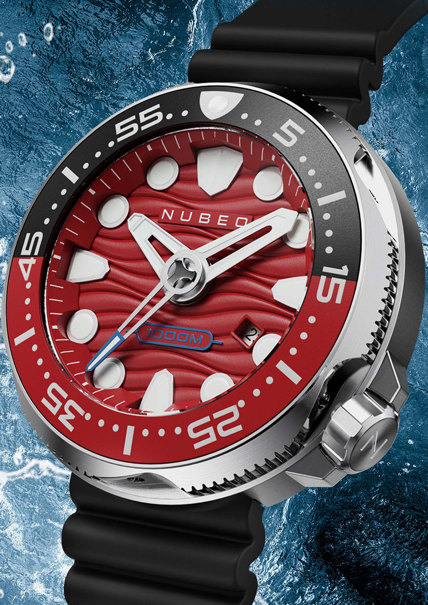 NUBEO Nubeo Ventana Men's Japanese Automatic Garnet Red Watch NB-6046-04