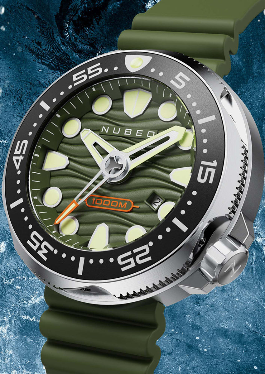 NUBEO Nubeo Ventana Men's Japanese Automatic Cadmium Green Watch NB-6046-05