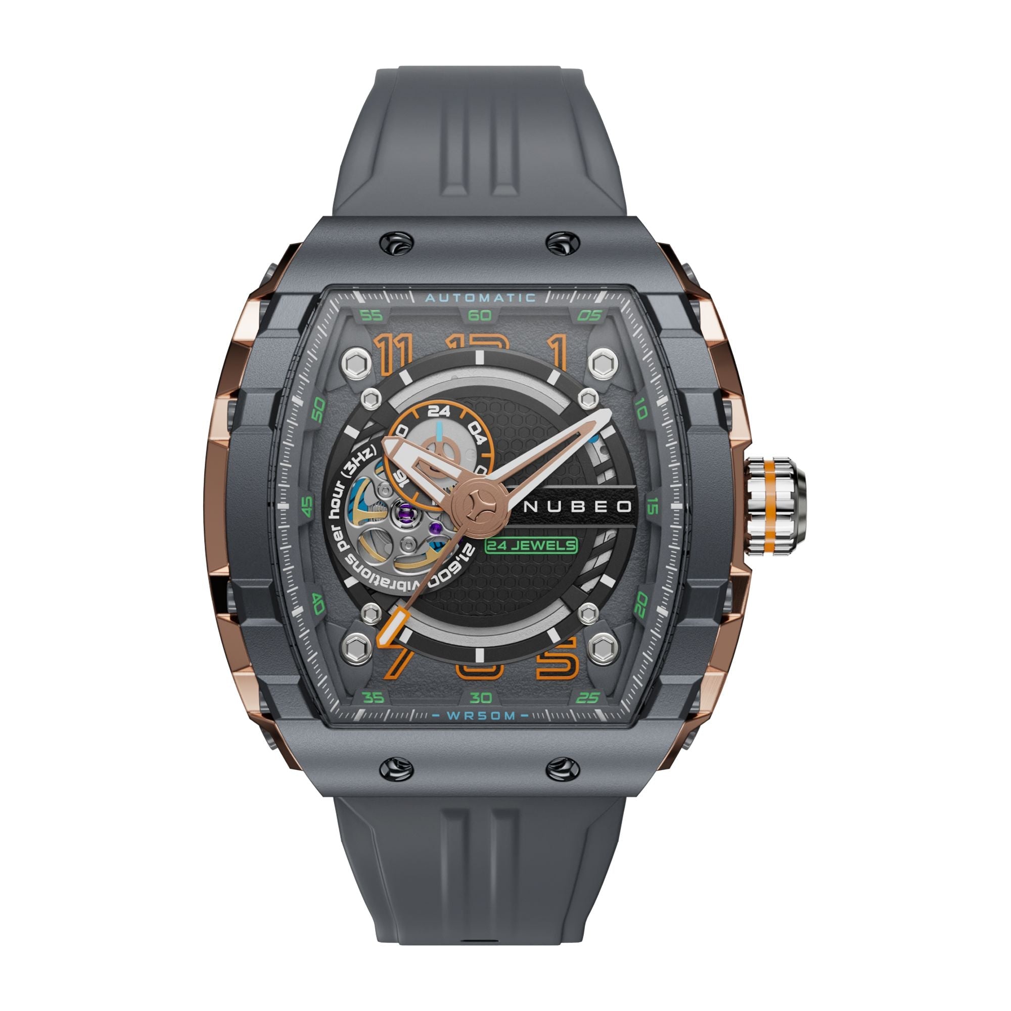 NUBEO Nubeo Magellan Men's Japanese Automatic Prussian Grey Watch NB-6047-05