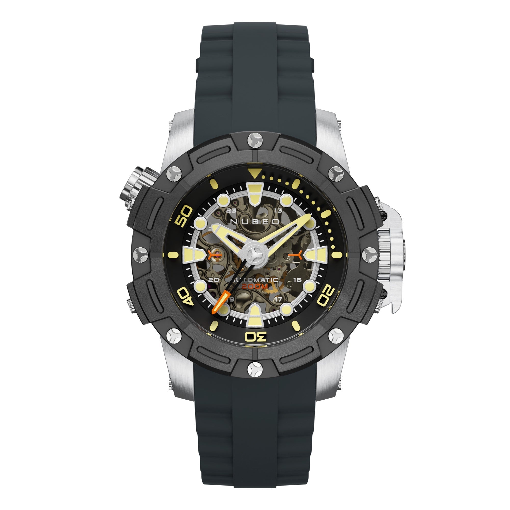 NUBEO Nubeo Curiousity Men's Automatic Skeleton Pebble Watch NB-6050-02