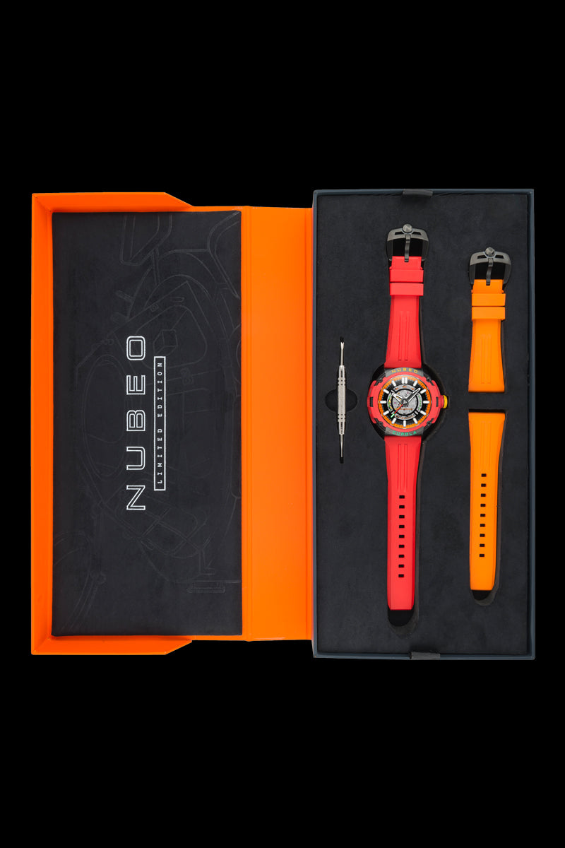 NUBEO Nubeo Cupola Men's Japanese Automatic Skeleton Inferno Watch NB-6055-05