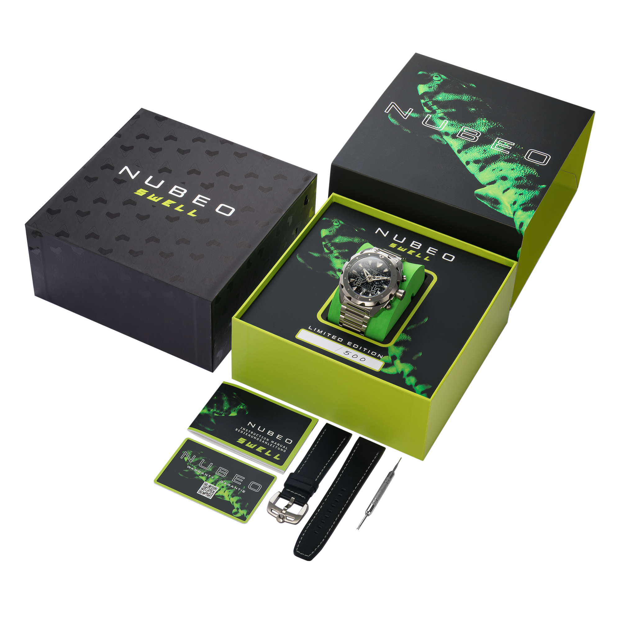 NUBEO Nubeo Swell Men's Swiss Quartz Slate Watch NB-6057-55