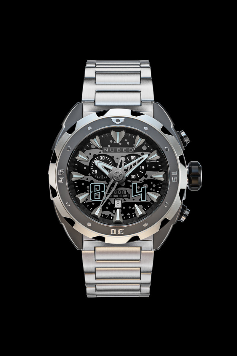 NUBEO Nubeo Swell Men's Swiss Quartz Slate Watch NB-6057-55