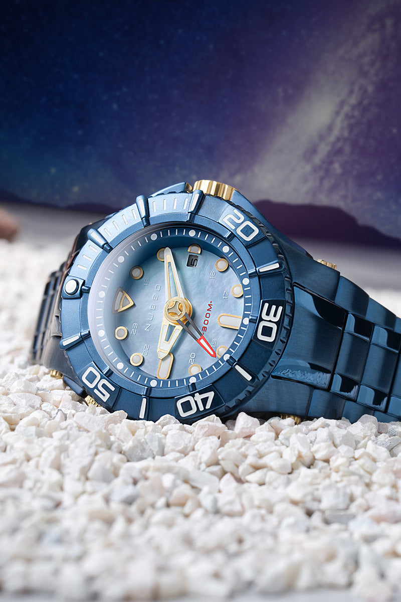 Nubeo Nubeo Ocean Manta Mid Automatic Limited Edition Atomic Blue Men's Watch NB-6059-44