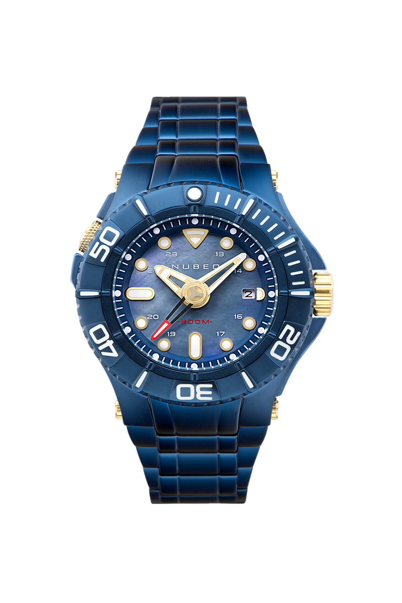 Nubeo Nubeo Ocean Manta Mid Automatic Limited Edition Atomic Blue Men's Watch NB-6059-44