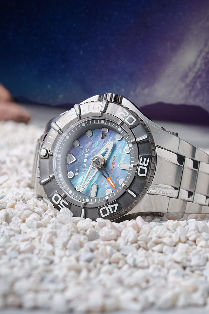 NUBEO Nubeo Ocean Manta Mid Automatic Limited Edition Silver Surf Men's Watch NB-6059-88