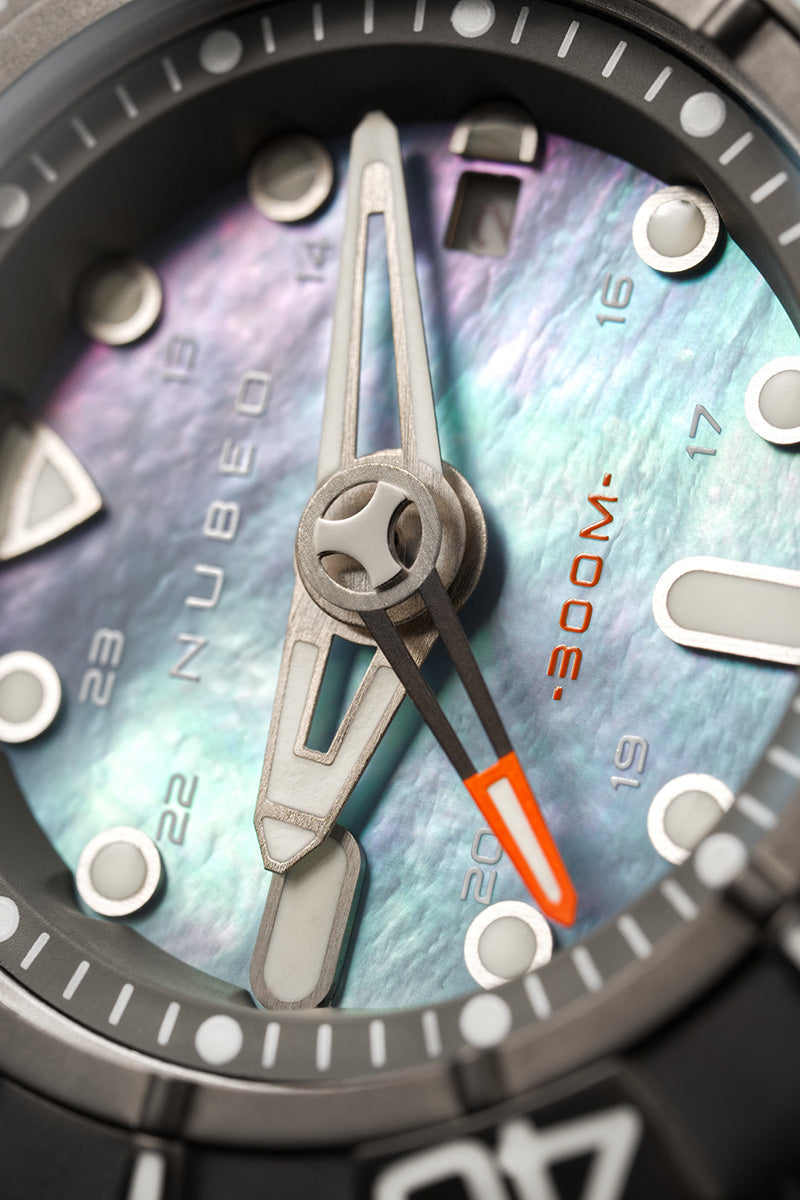 NUBEO Nubeo Ocean Manta Mid Automatic Limited Edition Silver Surf Men's Watch NB-6059-88