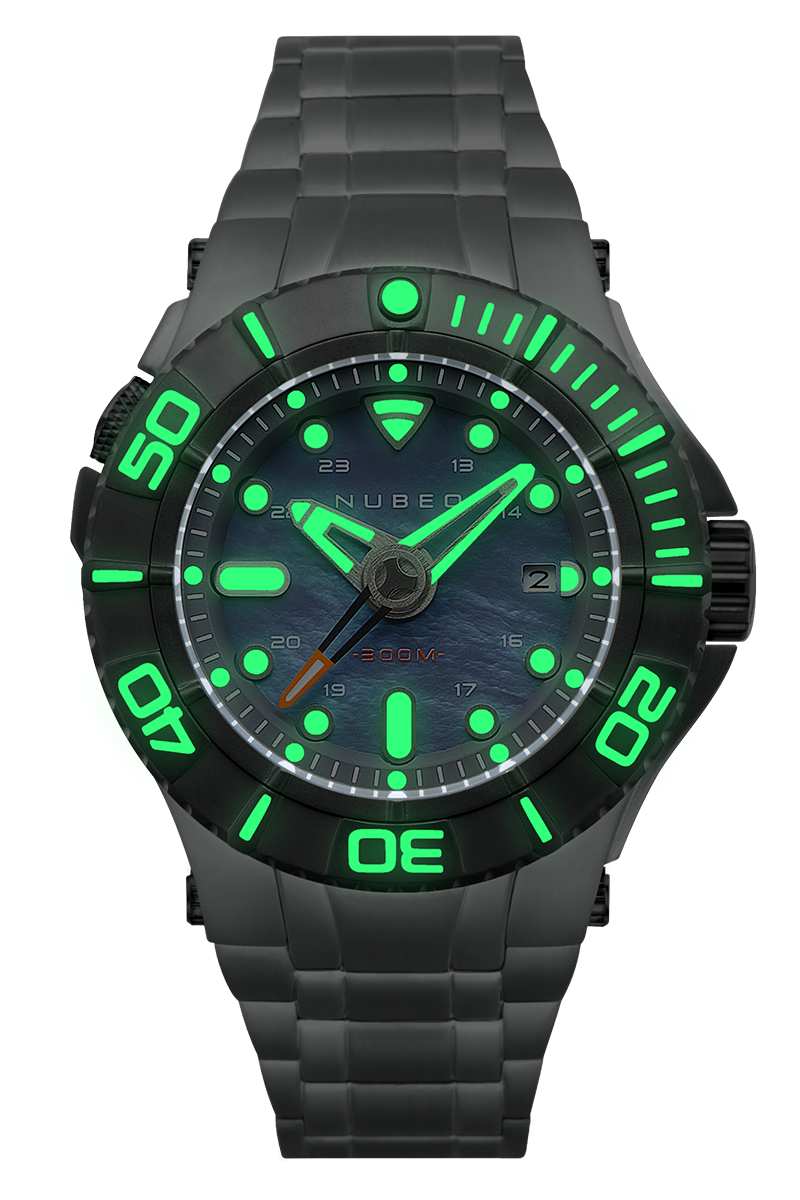 NUBEO Nubeo Ocean Manta Mid Automatic Limited Edition Silver Surf Men's Watch NB-6059-88