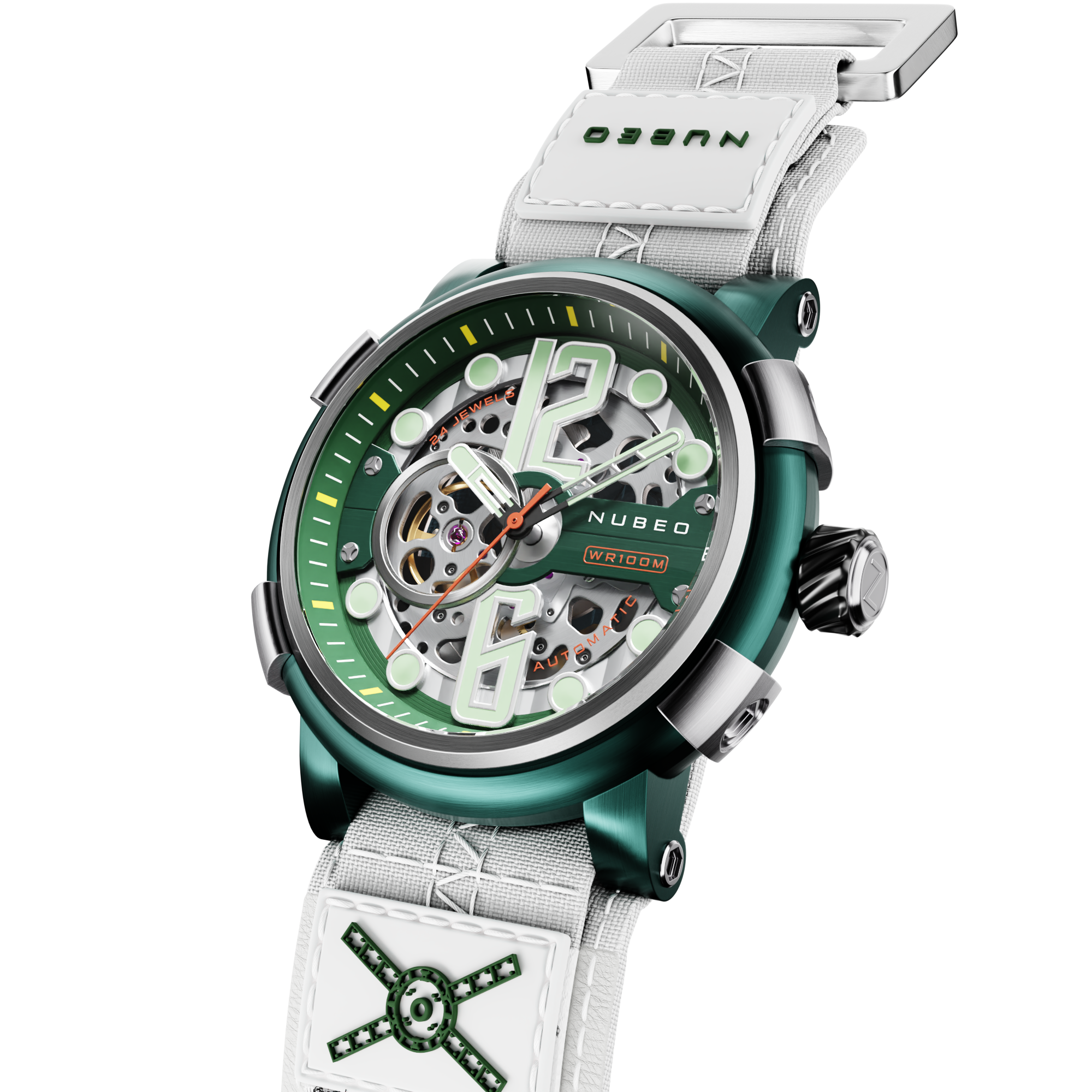 NUBEO Nubeo Space Orion Men's Japanese Automatic Green Watch NB-6062-02