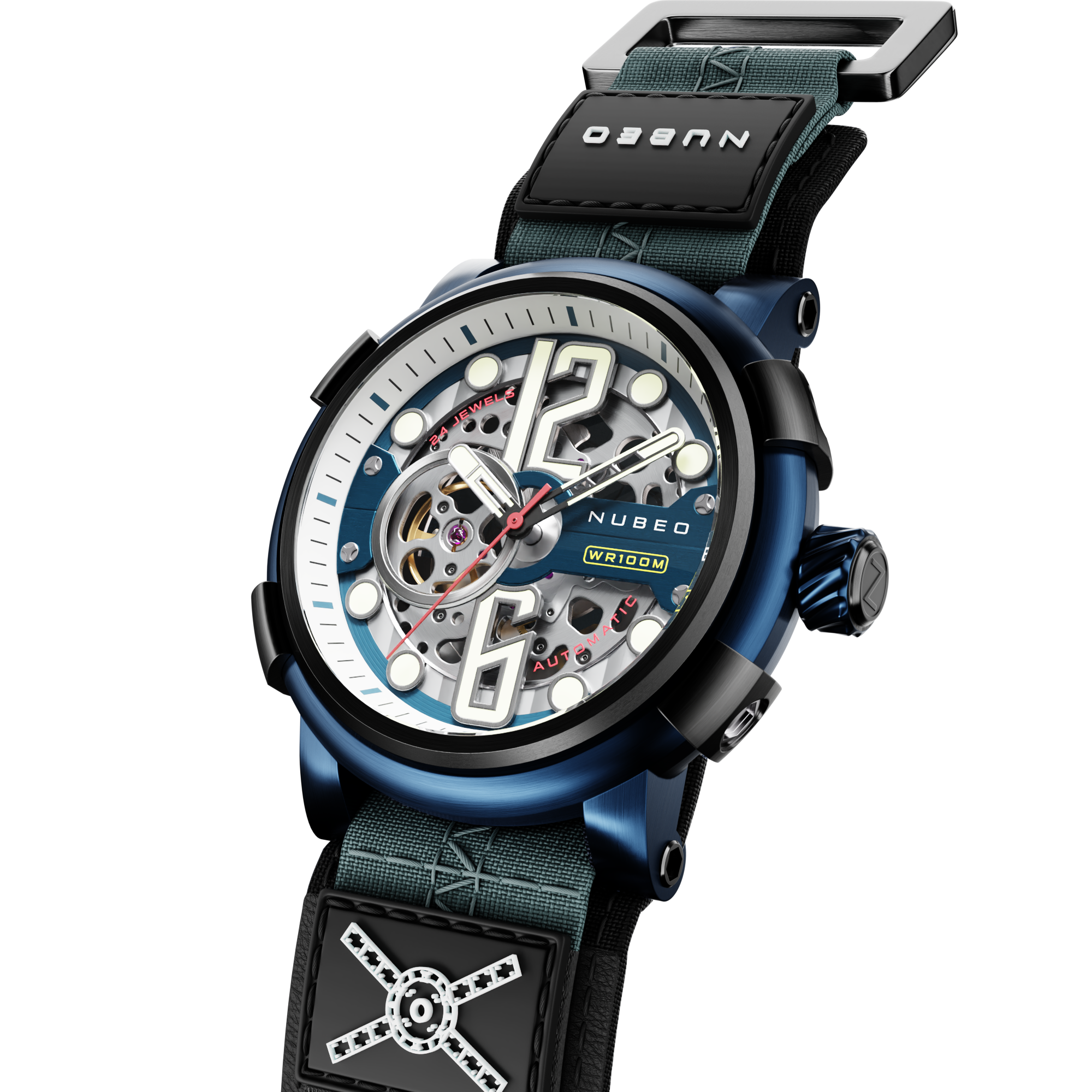 NUBEO Nubeo Space Orion Men's Japanese Automatic Petrol Blue Watch NB-6062-03
