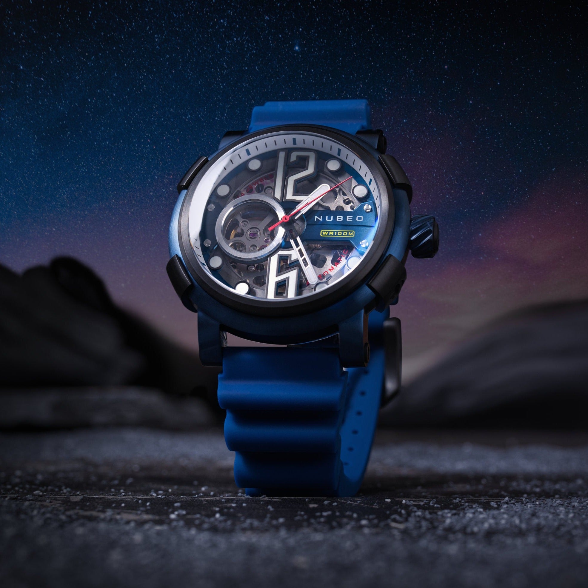 NUBEO Nubeo Space Orion Men's Japanese Automatic Petrol Blue Watch NB-6062-03