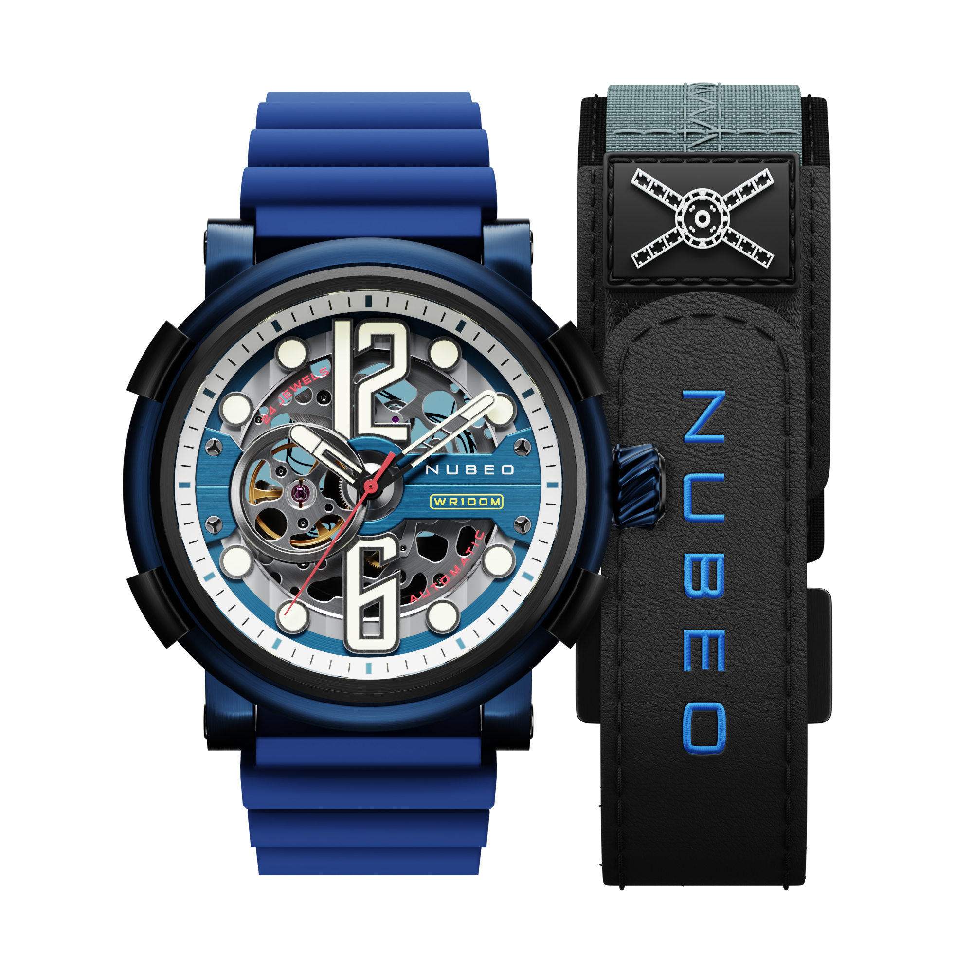 NUBEO Nubeo Space Orion Men's Japanese Automatic Petrol Blue Watch NB-6062-03