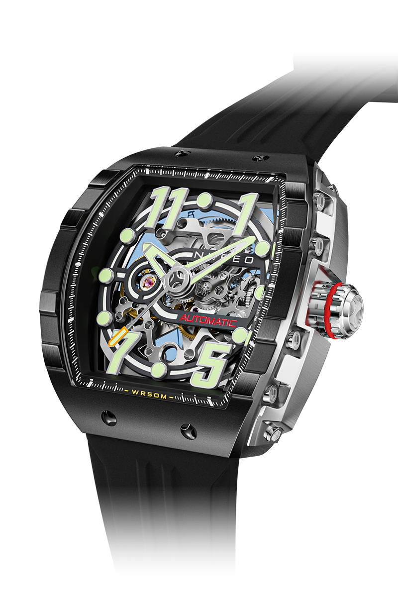 NUBEO Nubeo Magellan Skeleton Black Men's Watch NB-6063-01