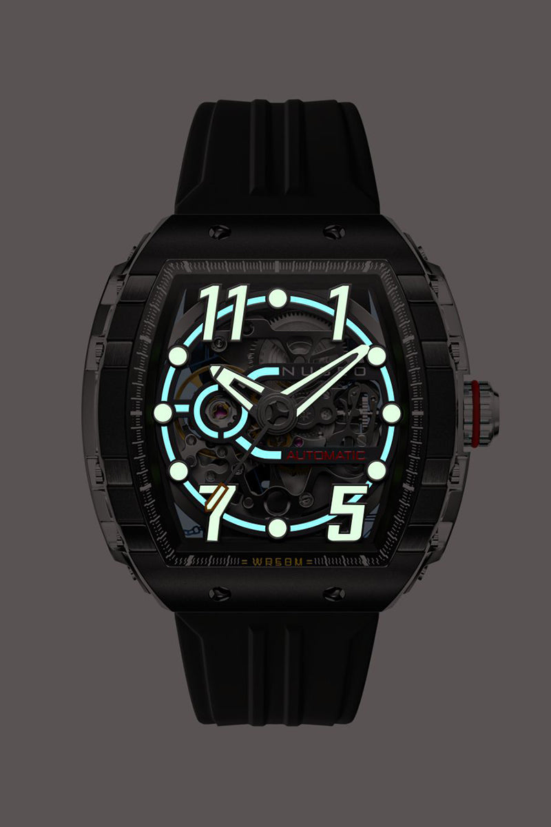 NUBEO Nubeo Magellan Skeleton Black Men's Watch NB-6063-01