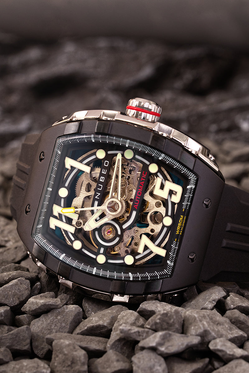 NUBEO Nubeo Magellan Skeleton Black Men's Watch NB-6063-01