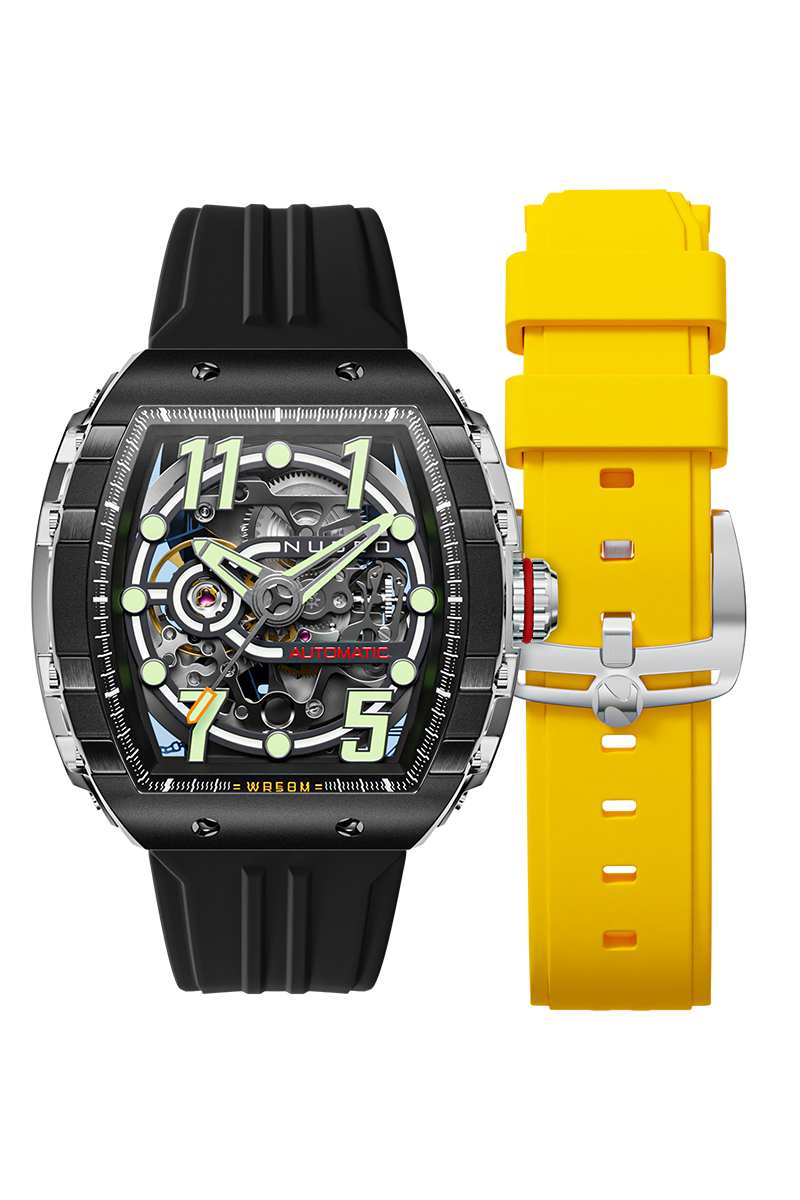 NUBEO Nubeo Magellan Skeleton Black Men's Watch NB-6063-01