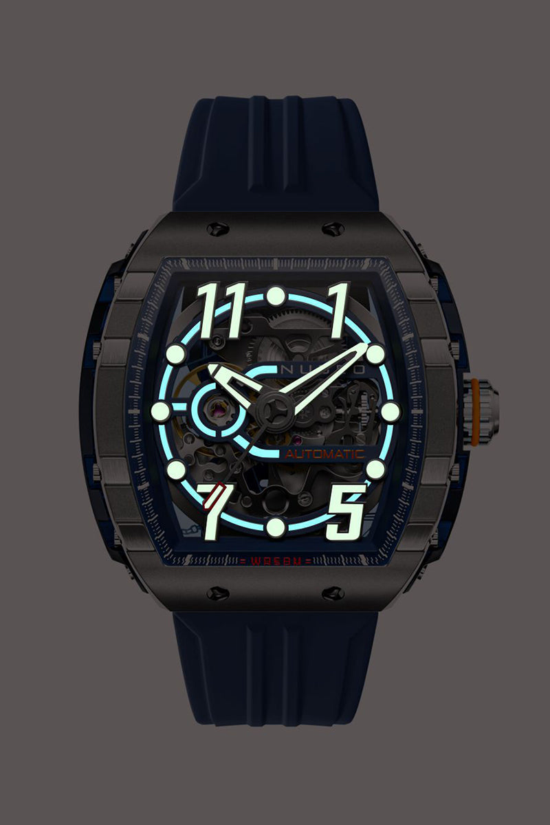 NUBEO Nubeo Magellan Skeleton Deep Blue Men's Watch NB-6063-02