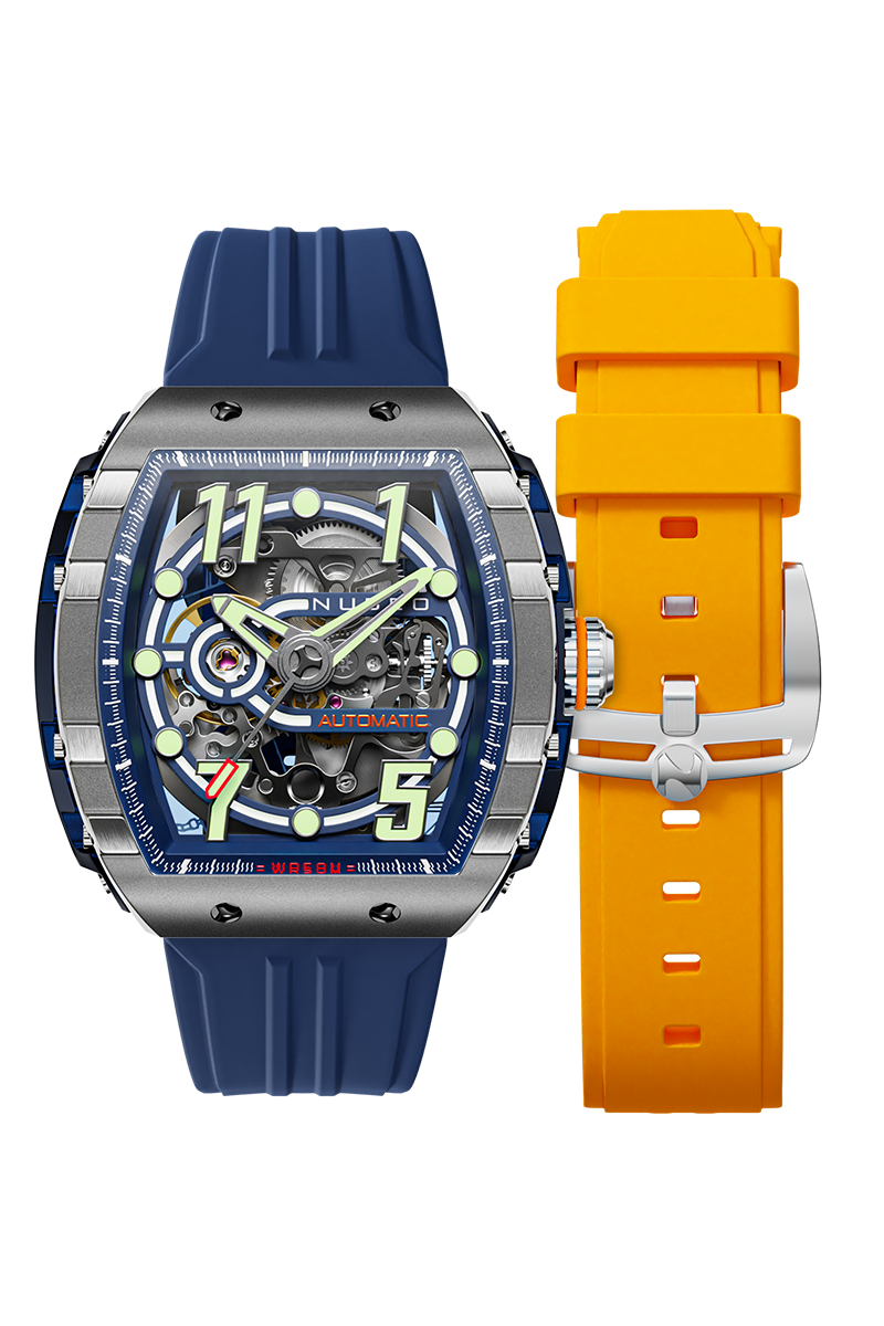 NUBEO Nubeo Magellan Skeleton Deep Blue Men's Watch NB-6063-02