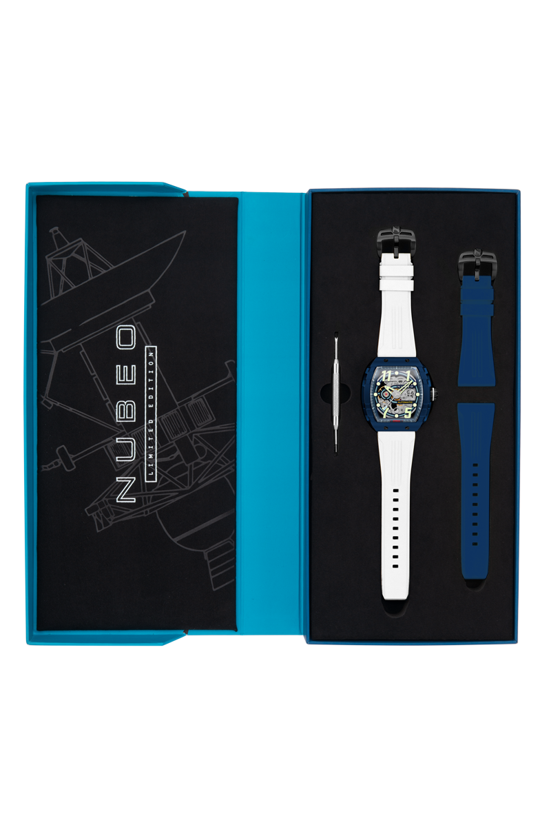NUBEO Nubeo Magellan Skeleton Arctic Blue Men's Watch NB-6063-06
