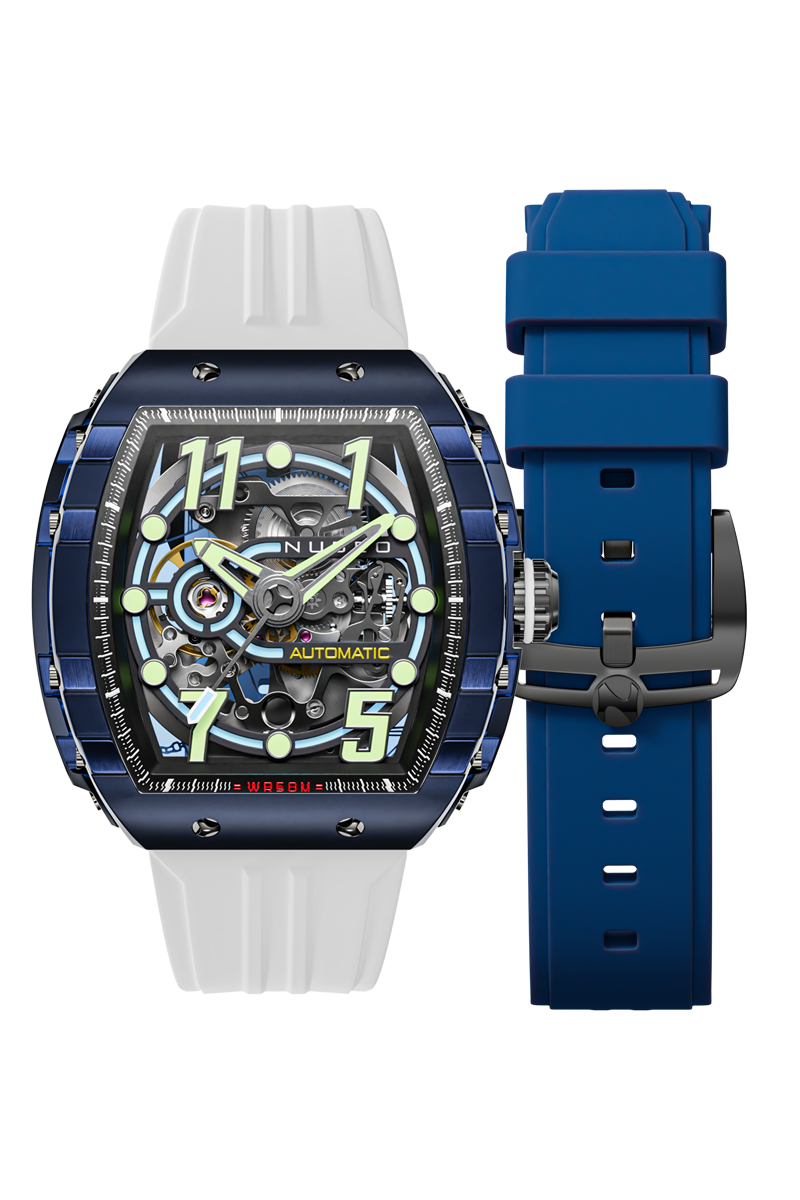 NUBEO Nubeo Magellan Skeleton Arctic Blue Men's Watch NB-6063-06