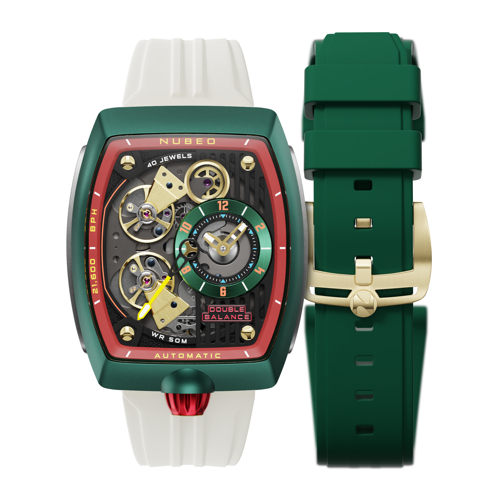 NUBEO Nubeo Space Viking Men's Automatic Skeleton Atomic Green Watch NB-6064-03