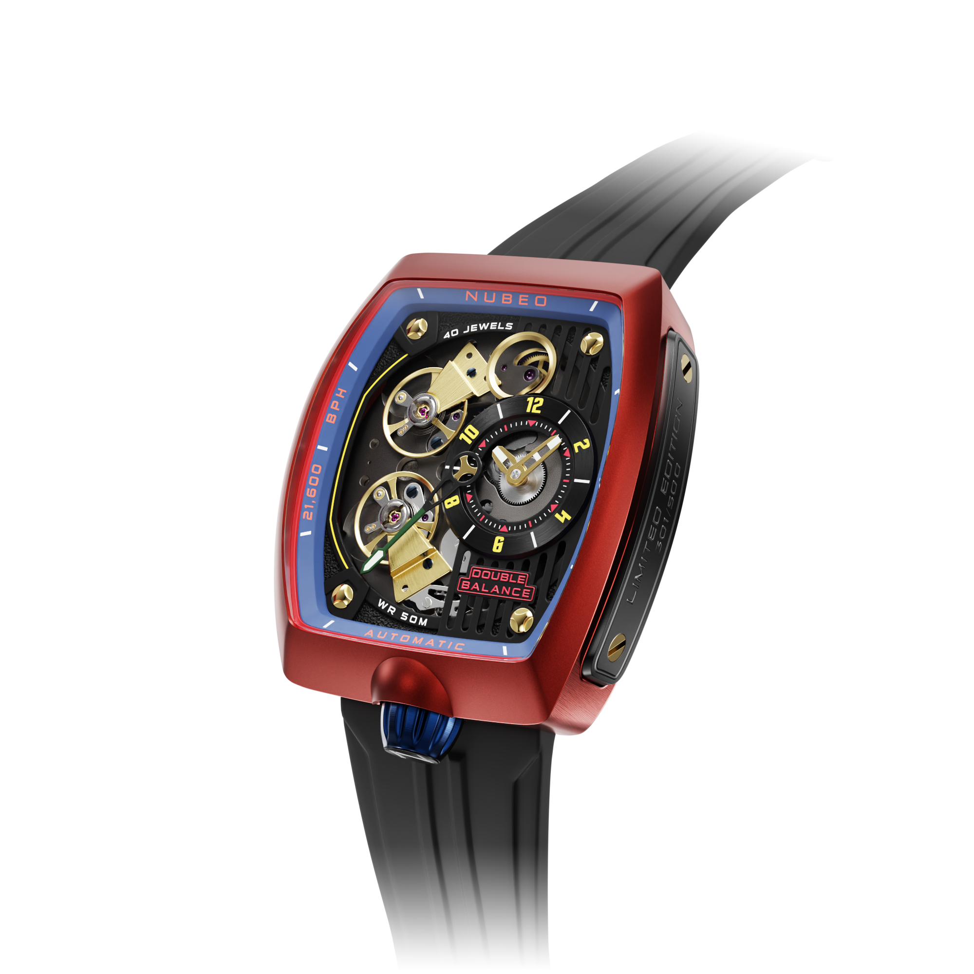 NUBEO Nubeo Space Viking Men's Automatic Skeleton Radar Red Watch NB-6064-04