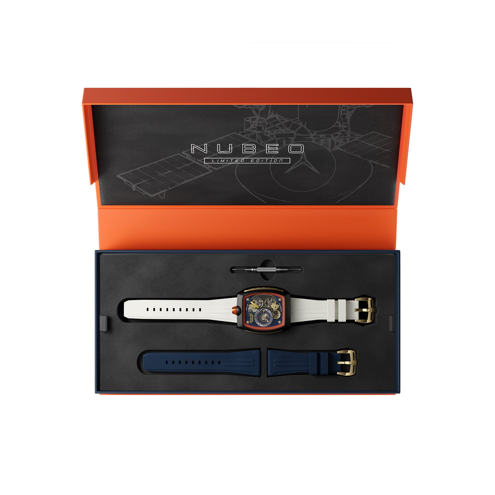 NUBEO Nubeo Space Viking Men's Automatic Skeleton Tundra Watch NB-6064-05