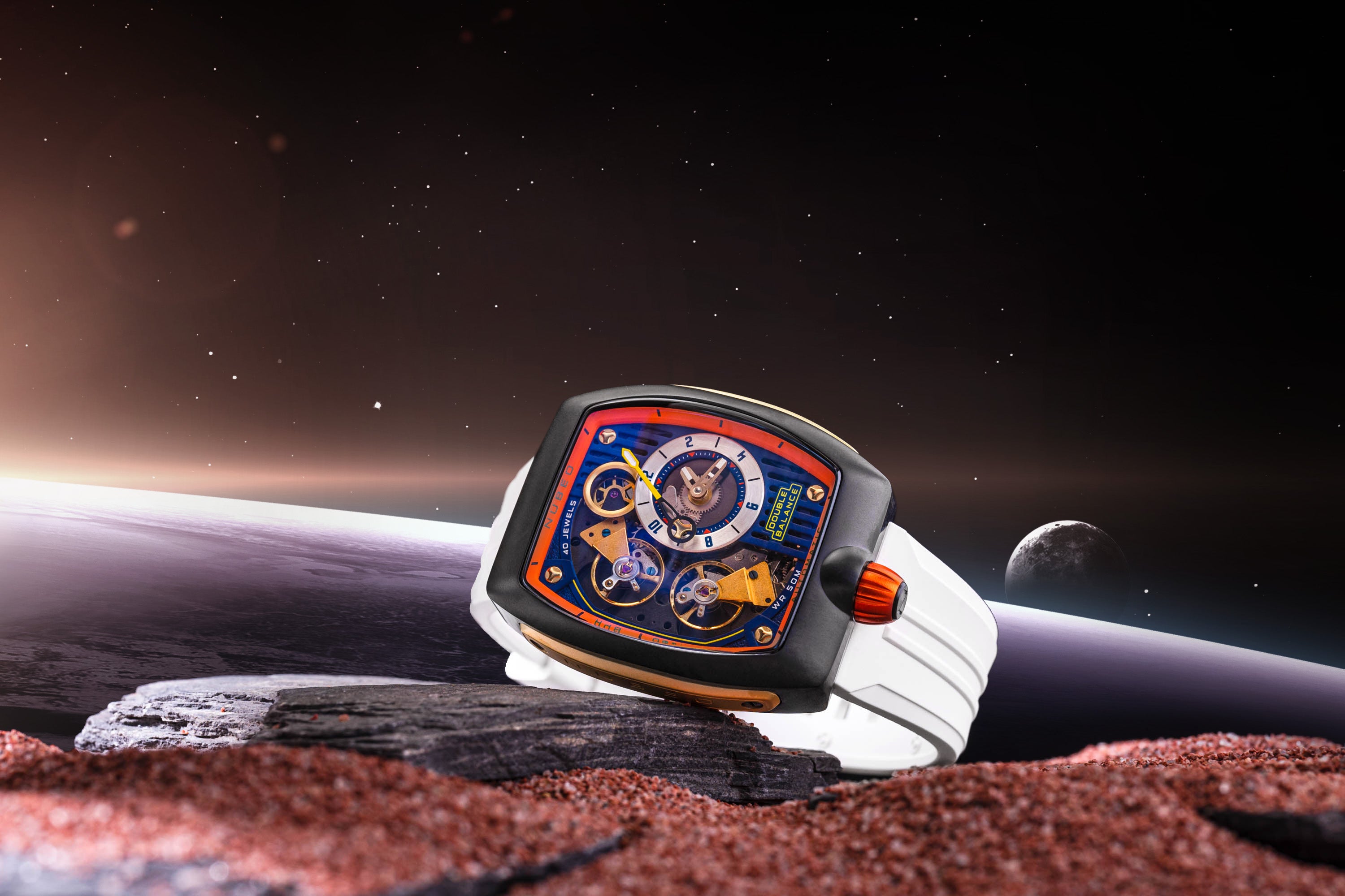 NUBEO Nubeo Space Viking Men's Automatic Skeleton Tundra Watch NB-6064-05