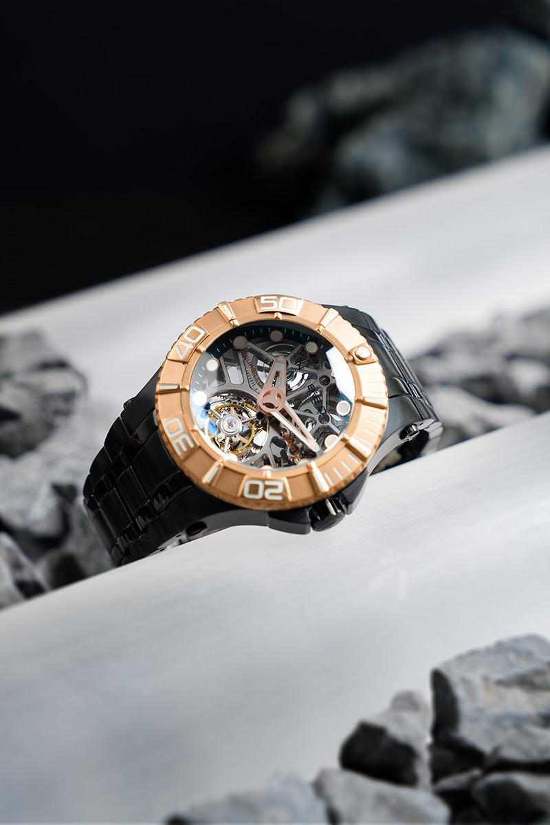 Nubeo Nubeo Manta Tourbillon Limited Edition Sunrise Gold Men's Watch NB-6069-33